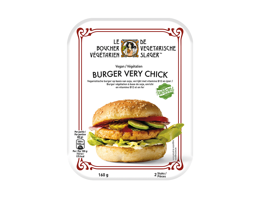 De Vegetarische Slager - Burgers Very Chick (2 x ± 80 g)