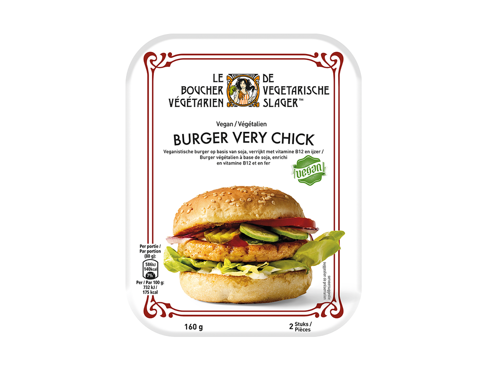 De Vegetarische Slager - Burgers Very Chick (2 x ± 80 g)