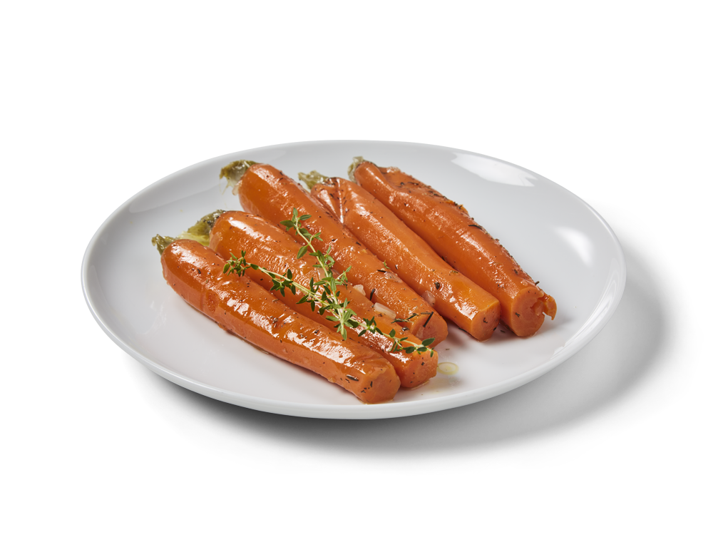 Gestoomde hele wortels