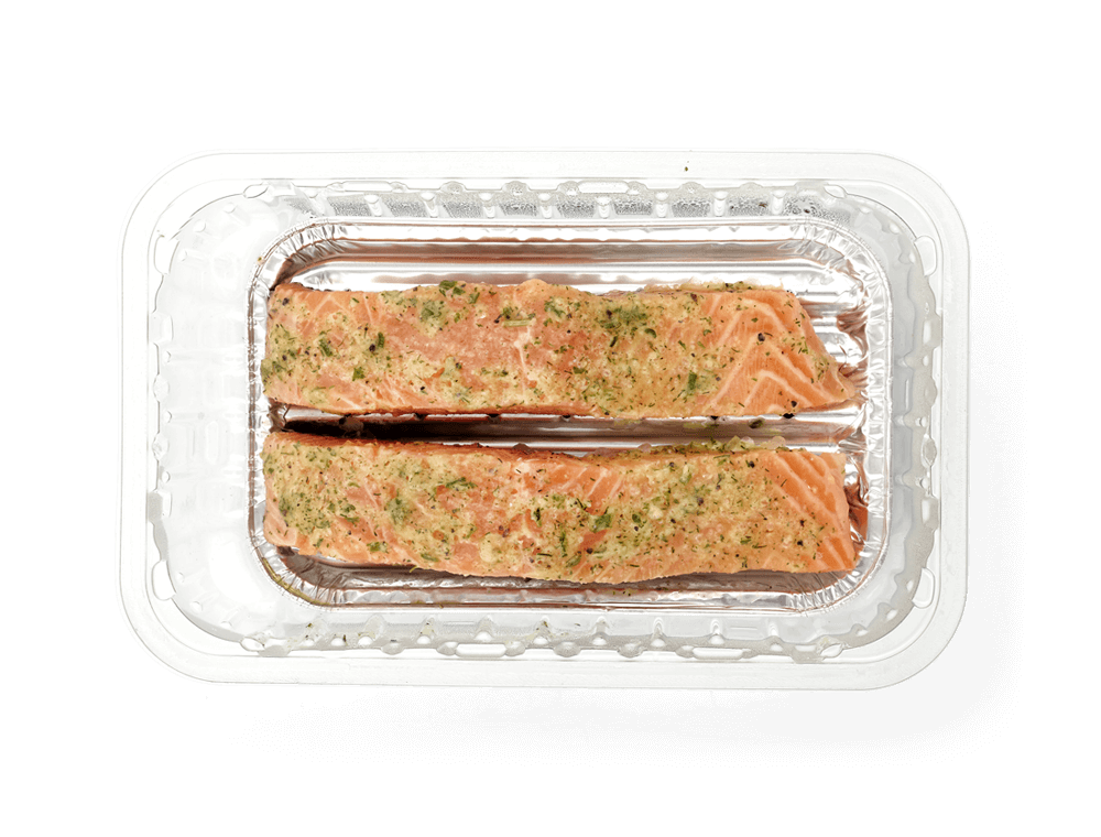 Gemarineerde zalmfilets met tuinkruiden (2 x ± 125 g)