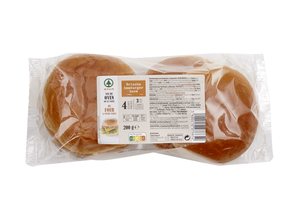 Hamburgerbroodjes brioche (4 stuks)   