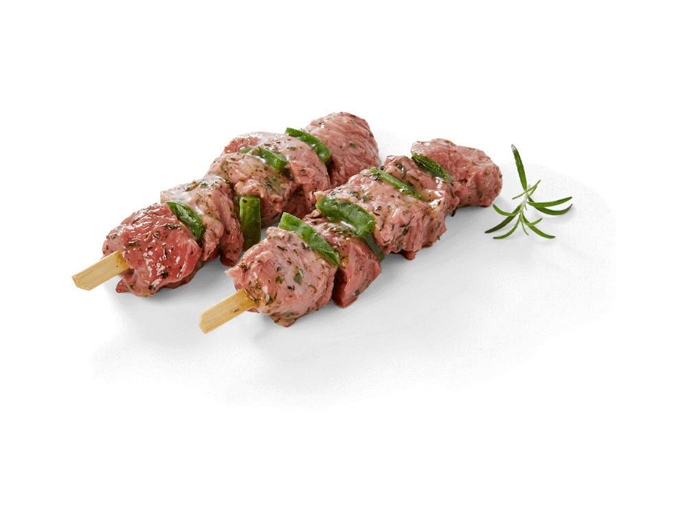 Rundsbrochettes basilicum/rozemarijn (2 x ± 150 g)