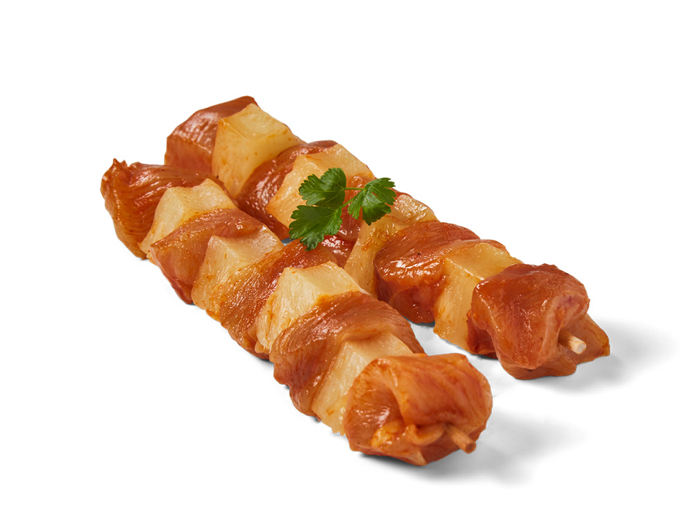 Brochettes de poulet à l'ananas (3 x ± 150 g)